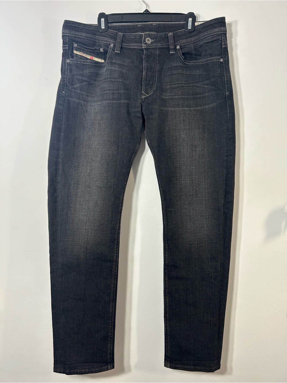 Diesel Viker ORUS3_Stretch Black Regular-Straight Leg Jeans Size 36x30